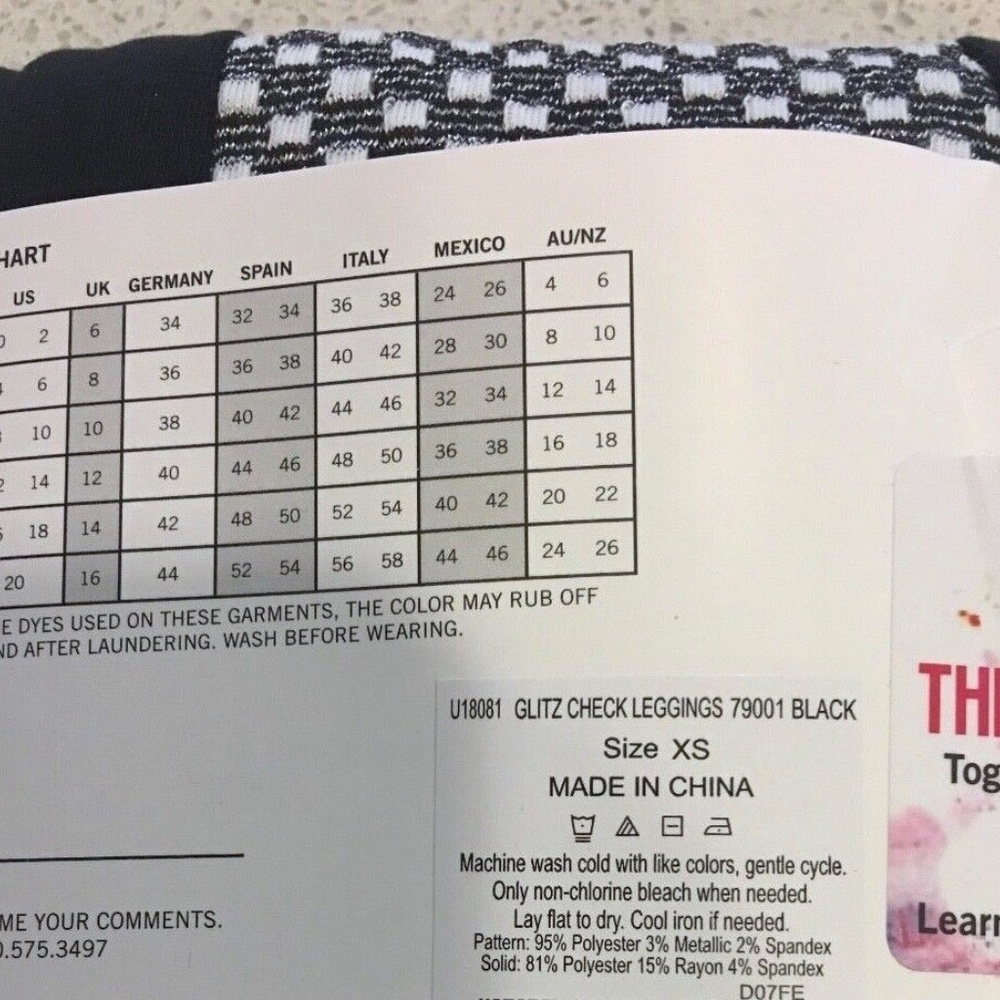 (NWT) Hue Women's Black Metallic Check Ponte Stretch Legging Sizes XS/M/L/XL - Picture 5 of 10
